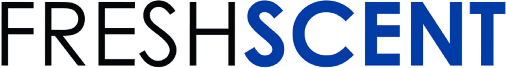 The word FRESHSCENT in all capital letters; FRESH is in black, and SCENT is in bold blue font.